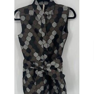 Bonnie Young girls gray hexagon geometric print fit & flare shirt dress sz 14Y